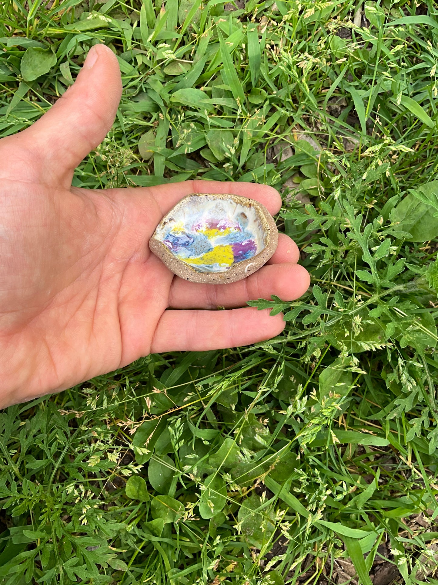 Trinket ash tray mini spring speckle