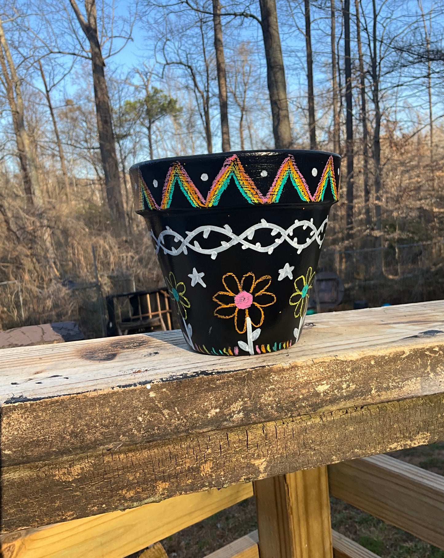 Flower Pot Barbed wire floral