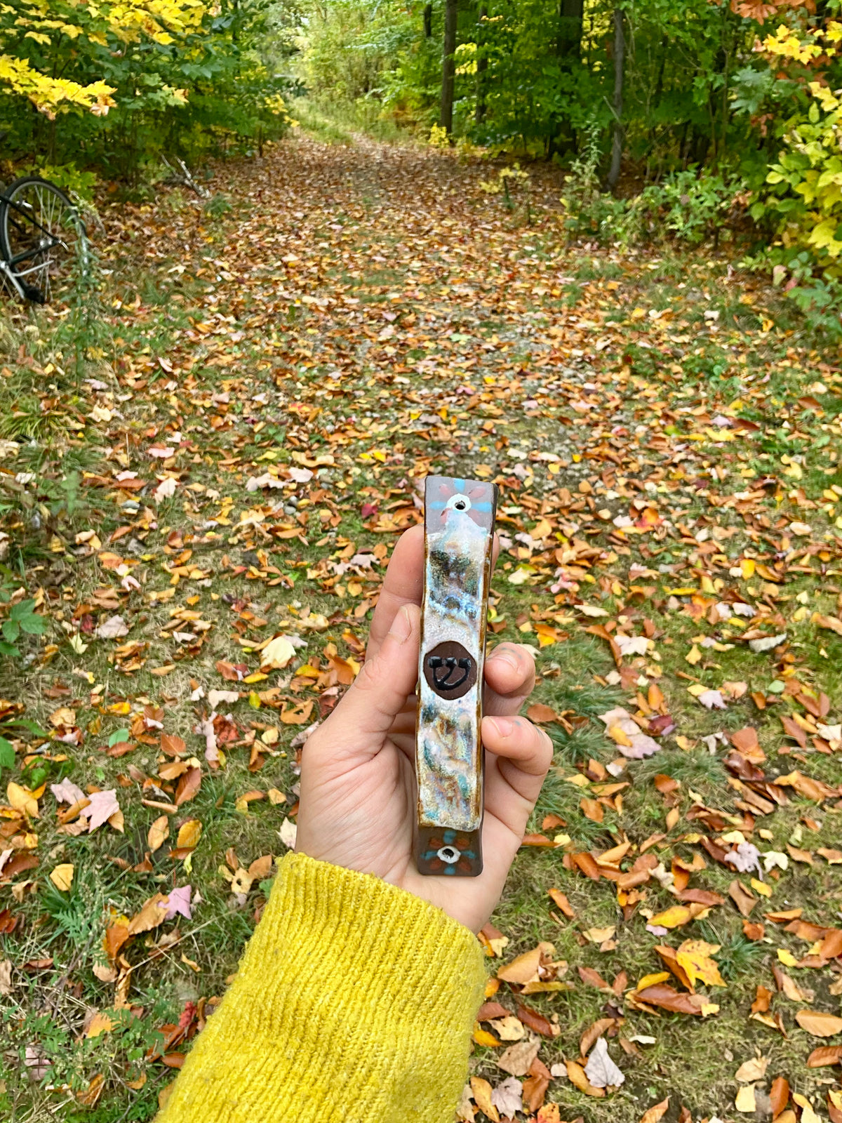 Mezuzah case flower