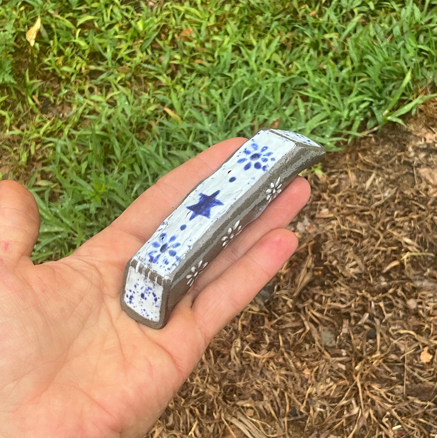 Mezuzah earthen blue