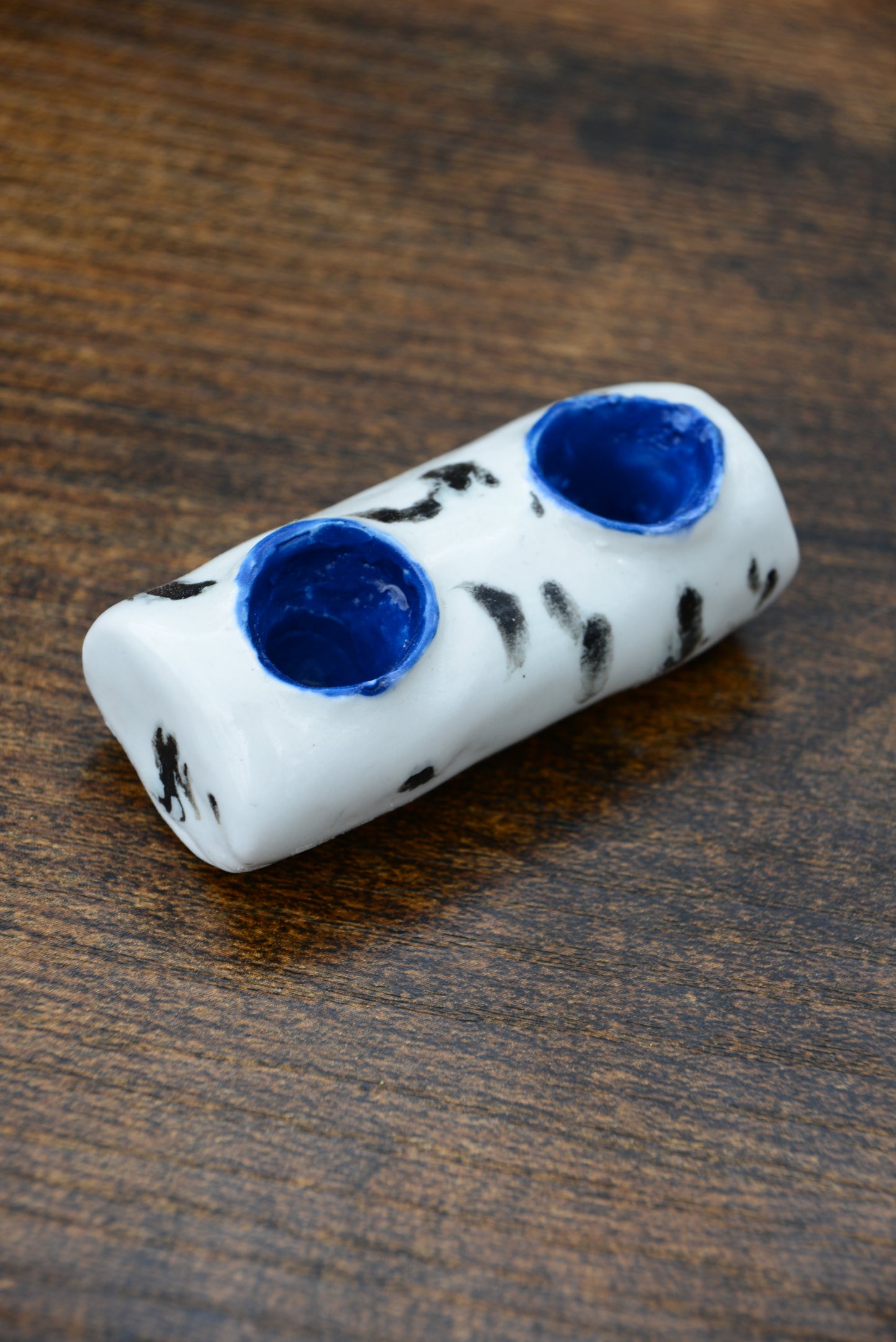 Candle holder blue simple