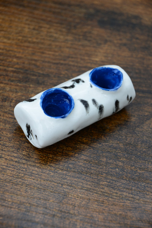 Candle holder blue simple