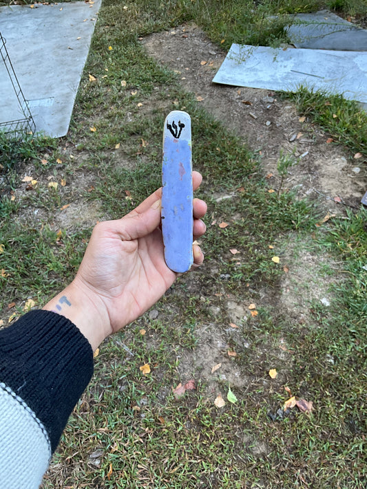 Mezuzah shin purple melt