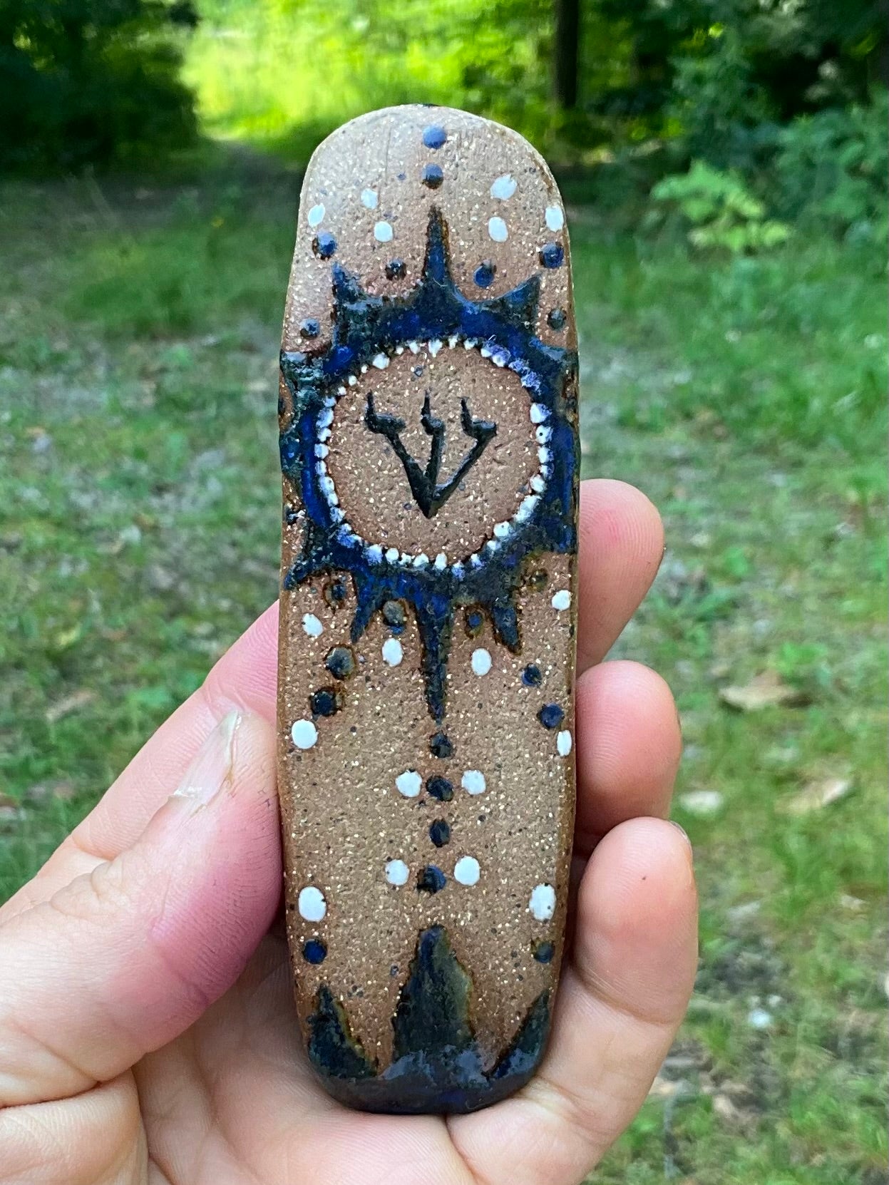 Mezuzah blue sun shin