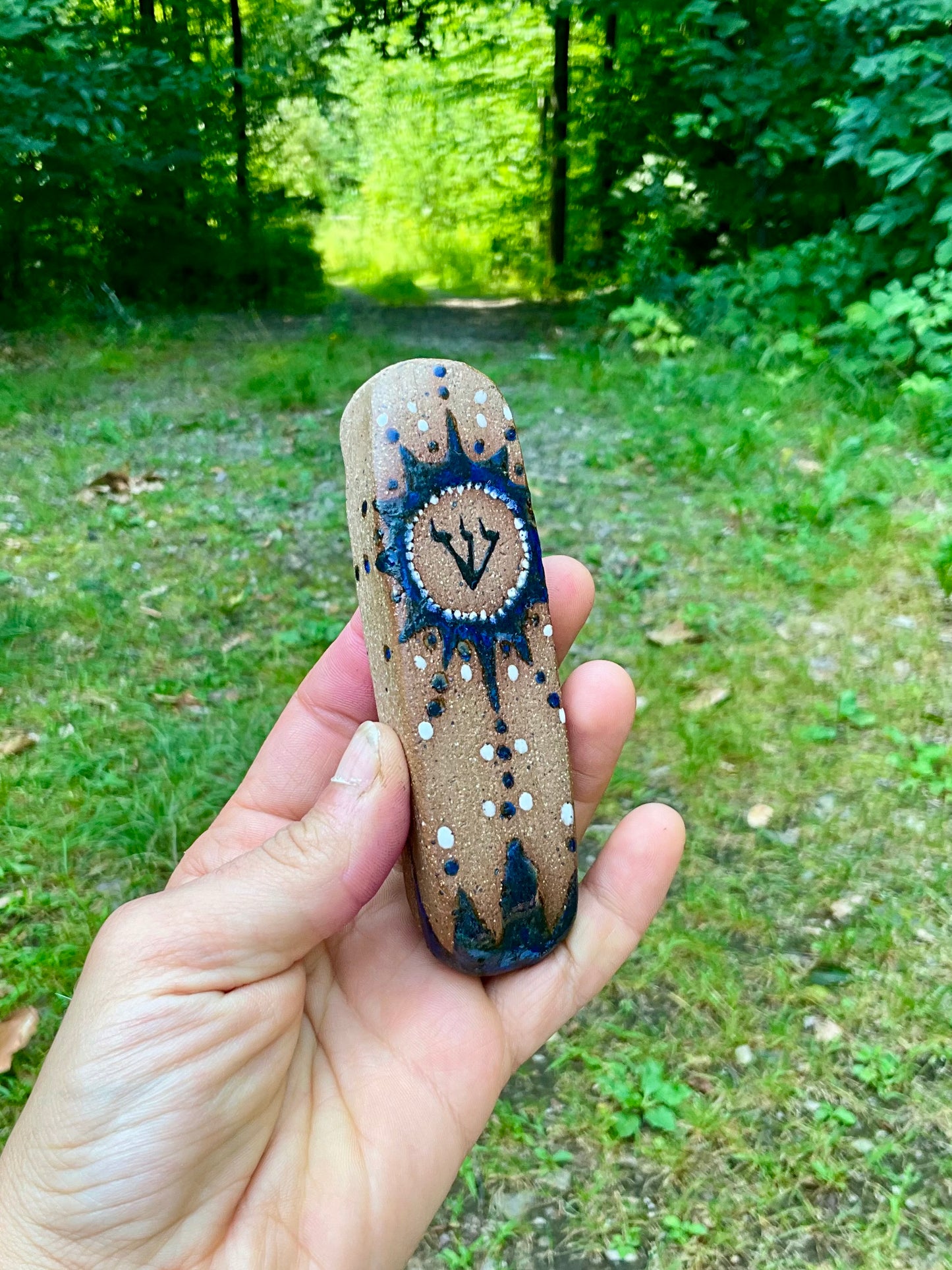 Mezuzah blue sun shin