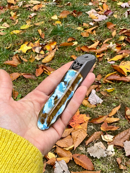 Mezuzah case blue drip