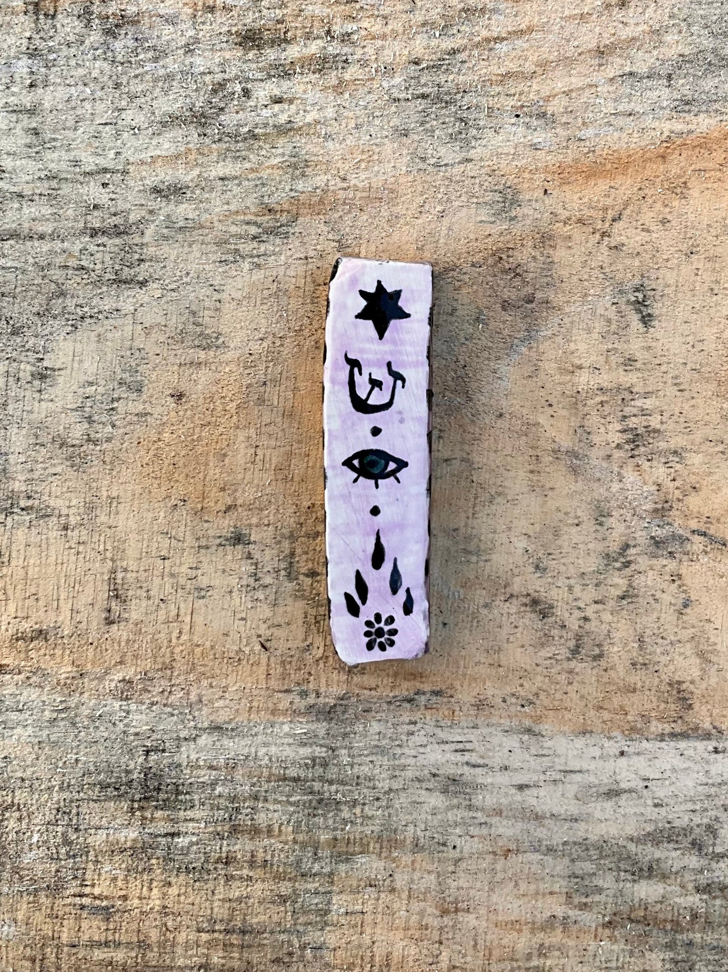 Mezuzah purple checkerboard