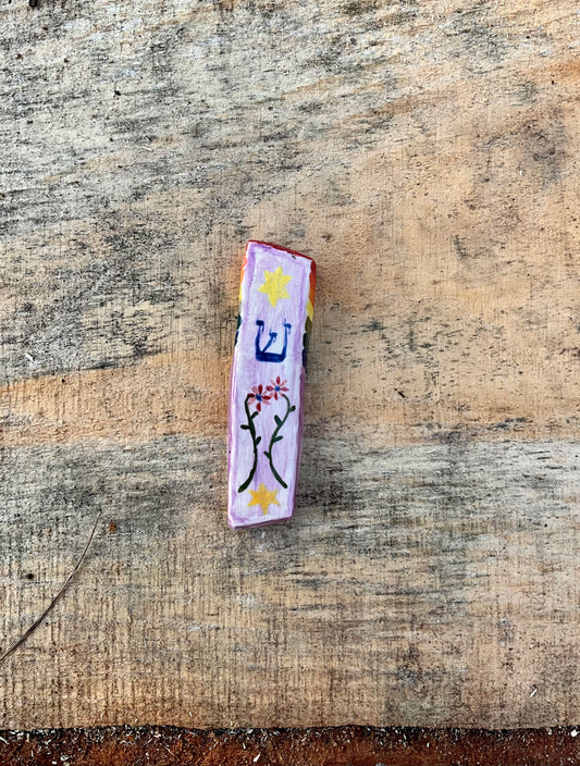 Mezuzah purple Floral