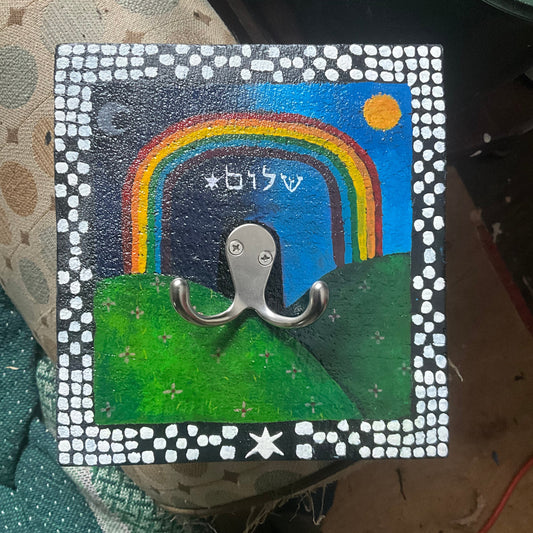 Hanger painting Shalom rainbow
