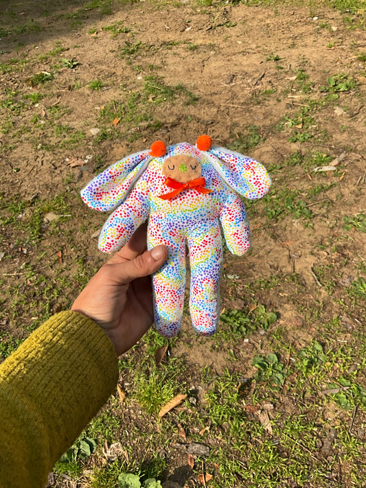 Plushie rainbow speckle bunny