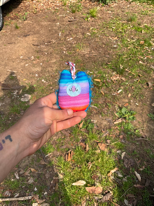 Plushie mini bi rainbow keychain