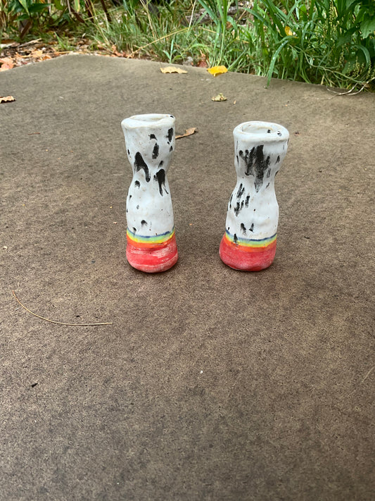 Candle holder set rainbow tall