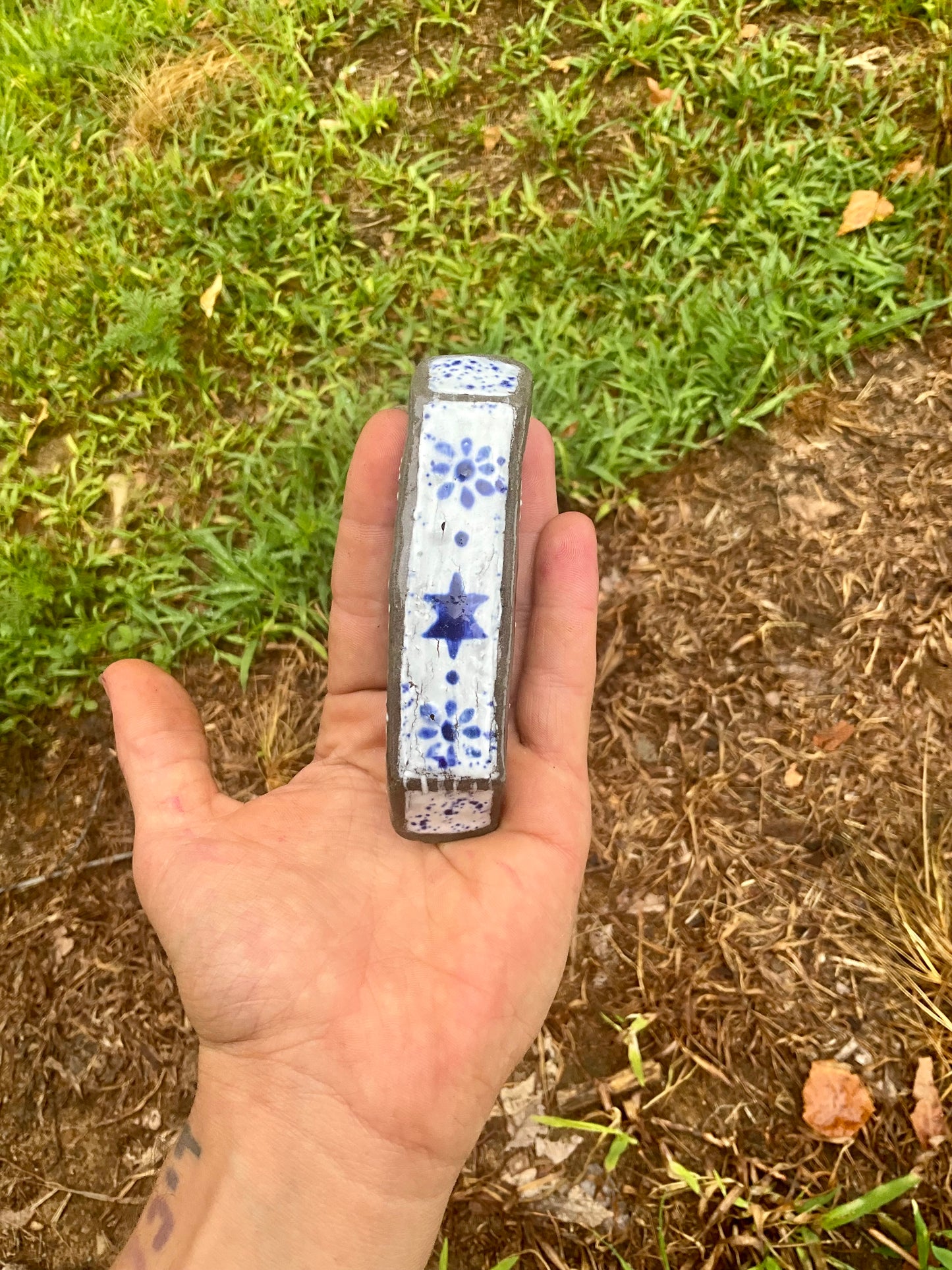 Mezuzah earthen blue