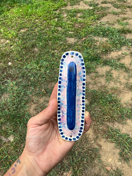 Mezuzah blue and pink shin